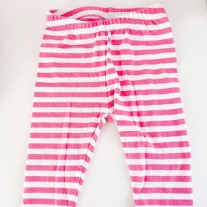 Janie and Jack Pink Striped Leggings 6-12 m